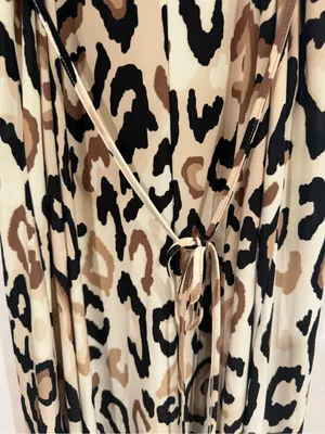 Ambrielle Leopard-Print Slip Dress in Beige, Brown & Black thumbnail 6