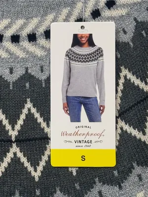 Weatherproof VintageTraditional fairisle raglan crewneck sweater Tweed yarn NWT thumbnail 5