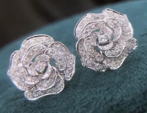 Sophisticated Rose-Shaped Stud Earrings NWT thumbnail 2