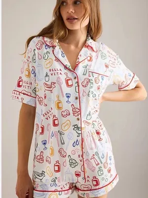 NWT Anthropologie LyreBird Briar Pajama Shirt | ModaLuxe Sleepwear thumbnail 1