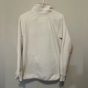 Abercrombie & Fitch Asymmetrical Snap Fleece Pullover White Blush Pink Size M thumbnail 7