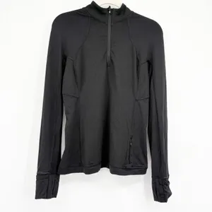 Lululemon Womens Black Its Rulu Run Half Zip Activewear Performance Jacket 8‎ thumbnail 3