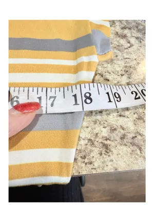 orange creek Mustard and Gray Striped Tie-Waist Midi Dress thumbnail 4