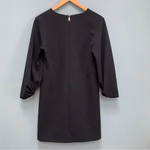 Tibi Black Crepe Shift Dress 3/4 Cinched Sleeves size 4 thumbnail 7