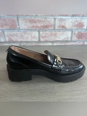 Sam Edelman Teagan Lug Sole Chunky Loafers Black Women’s 8 Academia thumbnail 5