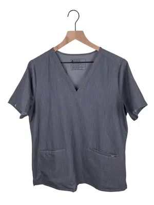 FIGS Women's Casma Three-Pocket Scrub Top V-neck Size Large Graphite Grey thumbnail 2