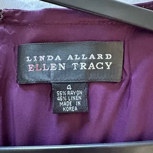 LINDA ALLARD ELLEN TRACY VINTAGE Dress Suit Sz 4 Linen Mix thumbnail 4