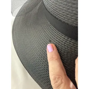 Nike Women's ROC Black Church Hat with Bow Size 6 1/2 Wide Brim thumbnail 4