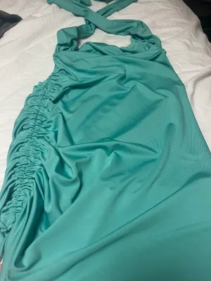Amazon Blue Green Wrap Dress thumbnail 3