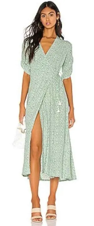 Faithfull the Brand Floral Wrap Midi Dress thumbnail 1