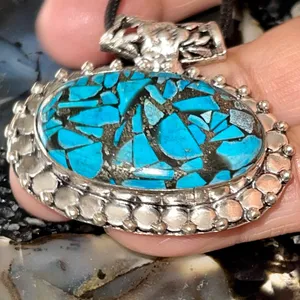 Spiny Turquoise in Copper Pendant 1 1/2”x 1 1/2” thumbnail 9