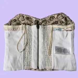 Kimchi Blue Beaded‎ Bustier Corset Top Strapless Cream Gold Floral Women's S thumbnail 8