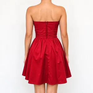 David’s Bridal Red Strapless Fit Flare Dress Sz 12 Romantic Coquette Party Cocktail Wedding Guest Y2K Pleated bust, ruched waist, full A-line skirt, and back zipper. Romantic coquette, feminine, elegant, vintage-inspired, Y2K, timeless, cocktail, party, wedding guest, bridesmaid, homecoming, prom, Valentine’s Day, Christmas, holiday, date night, engagement, rehearsal dinner, semi-formal, formal, special occasion. thumbnail 4