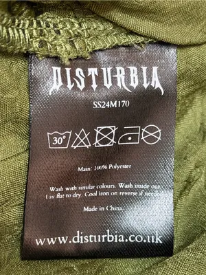 NWT Disturbia Women’s Arda Virago Crinkle Green Olive V-Neck Mini Dress Size 10 thumbnail 5