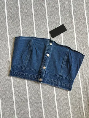 NWT Kendall + Kylie Denim Bustier thumbnail 2