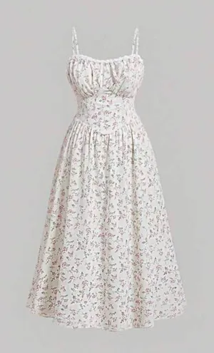 SHEIN Mod NWT Multicolor Floral Lace Trim Smocked Romantic Sundress Size 2XL thumbnail 1