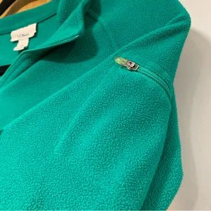 L.L. Bean Women's Green Fleece Quarter Zip Pullover Sweater - Size XL thumbnail 4