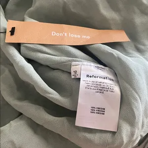 NWT Reformation Lisbeth Dress size 12 Large Celadon Midi formal dress green thumbnail 7