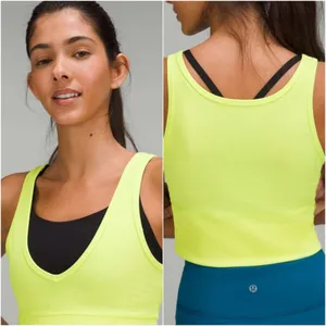Lululemon Power Pivot Tank Top Ribbed Electric Lemon thumbnail 2