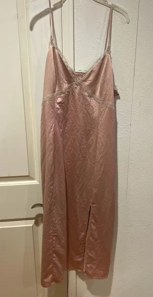 Open Edit XL Pink Lace Trim Slip Dress thumbnail 1
