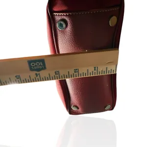 NWOT Fossil Shoulder Bag Red Nylon Multi Pocket‎ Key Charm Leather Strap thumbnail 11