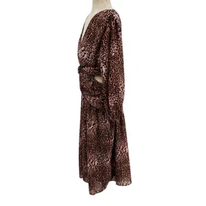 Anthropologie Ranna Gill Dress Midi Leopard‎ Print Cut Out Long Sleeve Size XL thumbnail 7