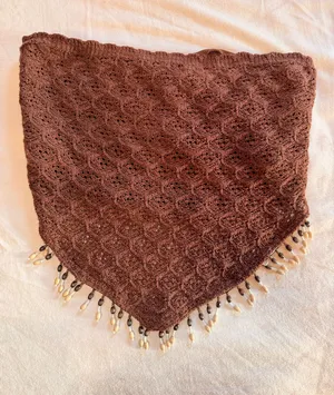 Willow + Root Brown Crochet Beaded Fringe Strapless Tube Top Size M Y2K Boho thumbnail 1