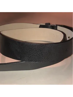 GUESS Black Leather Belt with Rhinestone Accent Buckle thumbnail 3