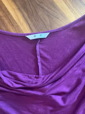 Purple Cowl Neck draped ruched dress thumbnail 3