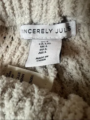 Sincerely Jules Women's Knit Shorts Size L Cream Waffle Knit Lounge Casual Boho thumbnail 3