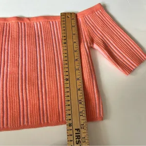 Aerie Reversible Sweater Cropped Top Picante Orange & Pink Soft Size Medium thumbnail 7