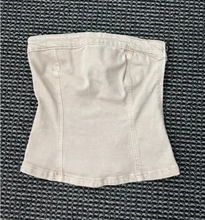 Mango Strapless Denim Top thumbnail 3