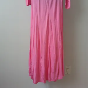 Ethereal Boho Cotton Flowy Fairy Peasant Maxi Dress OS Pink thumbnail 5