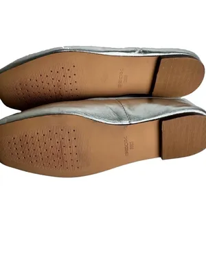 Geox Respira Silver Metallic Leather Ballet Flat with Bow Accent thumbnail 9
