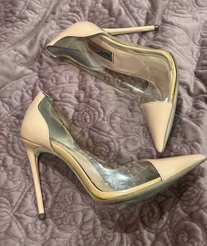 Steve Madden Blush Patent Pointed Toe Clear Panel Stilettos thumbnail 1