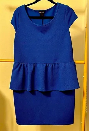 Wet Seal Plus Royal Blue Cap Sleeve Peplum Mini Dress thumbnail 1