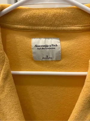 Women’s Abercrombie & Fitch Yellow Terry Cloth Button Down Shirt thumbnail 3