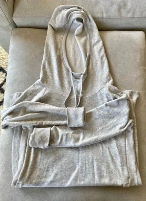Hayes Sweatshirt Hoodie Midi Dress/Tunic Lt Heathered Gray thumbnail 1