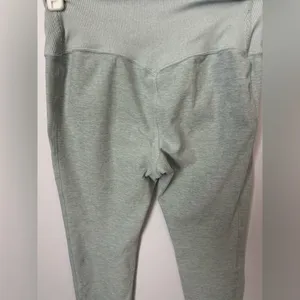 Alo Alosoft Heathered Light Green/Teal Leggings w Jogger Bottom Pants S thumbnail 6