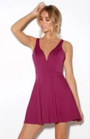 Lulus magenta sexy skater dress size‎ medium thumbnail 1