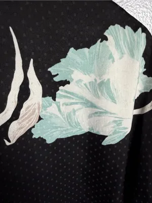 1. State Black Floral Open-Front Kimono Blazer with Mint & Cream Accents thumbnail 8