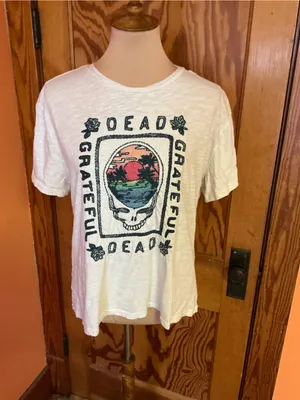 Grateful Dead Lucky Brand Embroidered Steal Your Face T Shirt Medium Cotton thumbnail 10