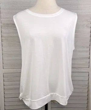 ALL IN MOTION Twist Hem Tank Top White-Large thumbnail 1