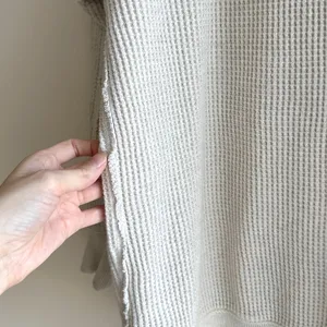 aerie Waffle Knit Long Sleeve Lounge Tee, Beige, Size Medium thumbnail 11