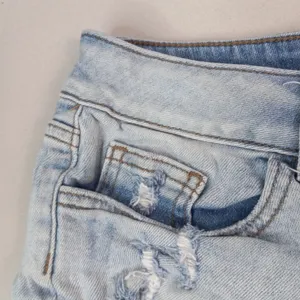 VS PiNK 0 27 Shorty Destroyed Light Wash Denim Raw Hem Jeans Shorts thumbnail 4