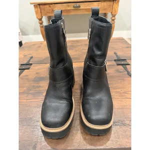 Blondo Reno Waterproof Moto Lug Sole Boots Womens 9 Black Leather Grunge‎ thumbnail 2