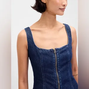 Gap Denim Zip-Front Mini Dress thumbnail 4