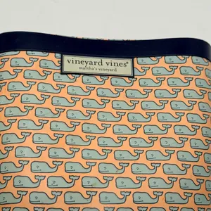 Vineyard Vines Womens Whale Print Rain Boots Navy Blue Orange Rubber Tall Size 5 thumbnail 5