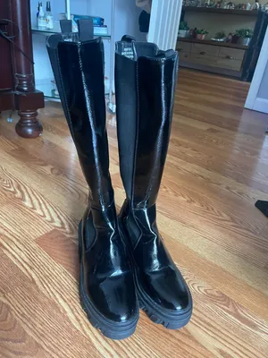 Forever 21 Black Knee High Boots Short Heel thumbnail 8