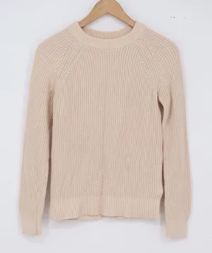 Amazon Sweater Womens XS Beige Ribbed Knit Raglan Crewneck thumbnail 1